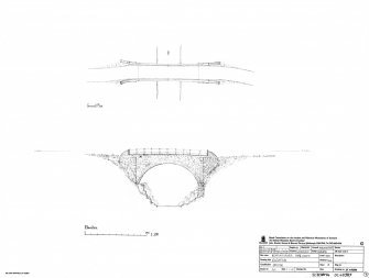RCAHMS survey drawing: plan and elevation of the bridge over Kearvaig River. 