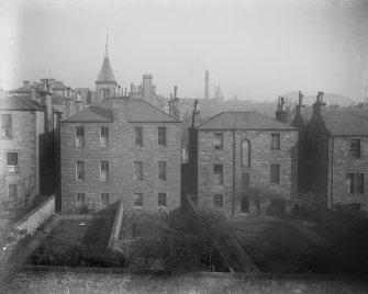 View from South West of rear of Lauriston Place Church, and No.1 Lauriston Gardens