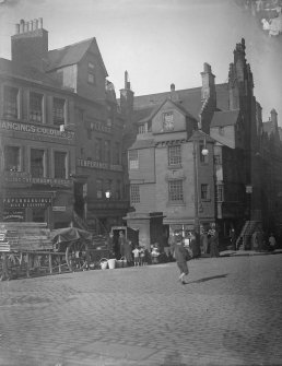 General view from South West of John Knox's House and Moubray House