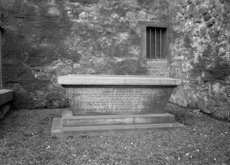 View of tombstone of James Gregory MD, in Canongate Churchyard.