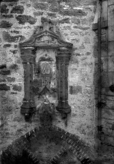 Edinburgh, 47 Figgate Street, The Tower.
Detail of carved moulding on wall.