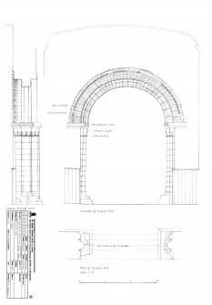 Plan, Elevation and Section of Chancel Arch