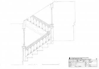 Drawing of stair detail at Preston Lodge, Cupar.