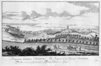 Scanned image of lithograph showing general view of Dundee.