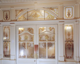 Aberdeen, Rosemount Viaduct, His Majesty's Theatre.
Interior, circle bar, detail of stained glass in entrance doors.