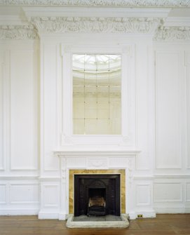 Interior, 1st floor, E dressing-room, view of fireplace with mirror above