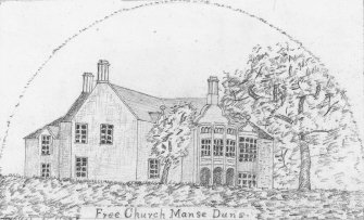 Digital image of sketch of Free Church manse, Duns
