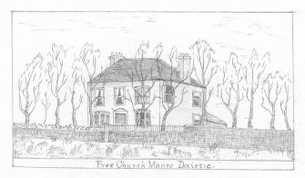 Digital image of sketch of Free Church Manse Dairsie

