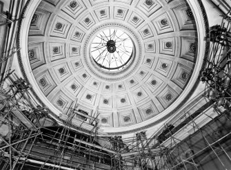 Interior view of dome with scaffolding