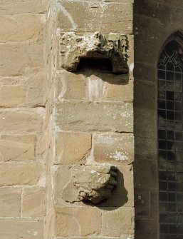 Detail of canopy and corbel on buttress of Arbuthnott Aisle.