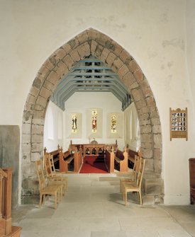 Interior. 
View of chancel and arch from West.