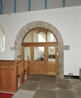 Interior view of archway to Arbuthnott Aisle from North.