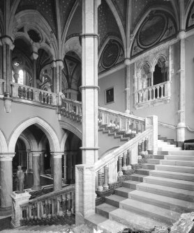 General view of staircase at Mount Stuart, Argyll & Bute, taken in 1904