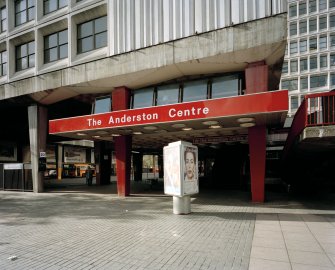 View of entrance to Bus Station from East.