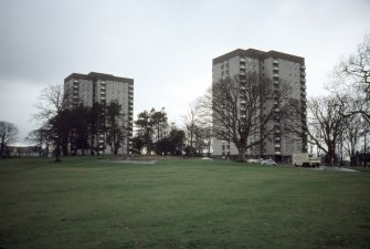 Falkirk, Glenfuir Estate: View of two 15-storey blocks.