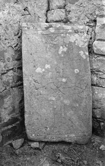 copy of original photograph of Early Christian slab.
Original mounted photograph annotated by Erskine Beveridge '"Irish Cross" St Oran's Chapel Iona'. From RCAHMS Society of Antiquaries of Scotland Collection MS/36/209.