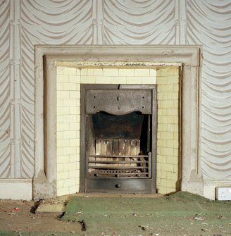 1st. floor, North bedroom, interior detail of fireplace.