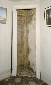 2nd. floor, gallery, interior detail of painted decoration in cupboard.