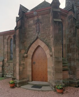 View of main doorway from E.