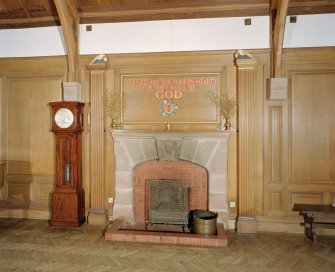 Interior.
Church hall, detail of fireplace.