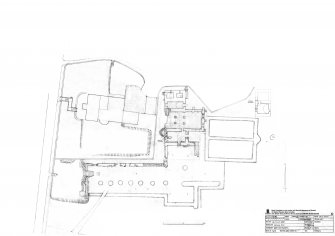 Scan of pencil drawing of the ground plan of Balmerino Abbey