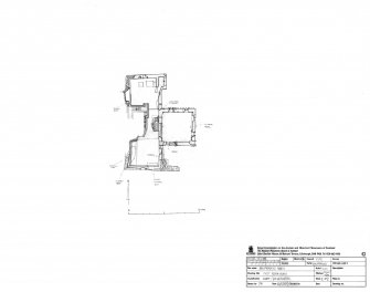 Scan of the pencil drawing of the 1st floor of Balmerino Abbey