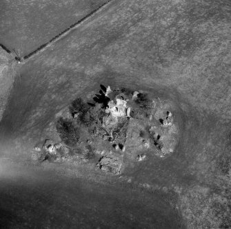 Oblqiue aerial view centred on Craigie Castle.