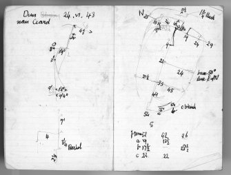 Field notebook by Vere Gordon Childe relating to sites on Mull. Page 8 and 9