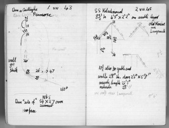 Field notebook by Vere Gordon Childe relating to sites on Mull. Page 24 and 25