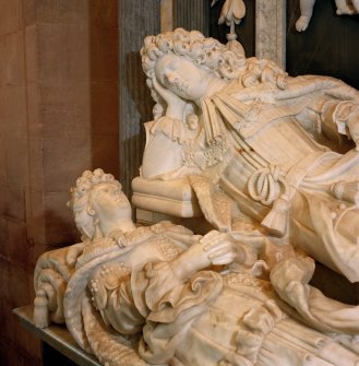 Interior.
Queensberry Monument, detail of effigies.