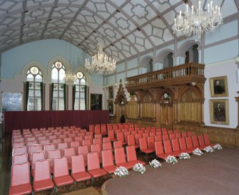 Inverness Town House, interior.  First floor: view of main hall from North West