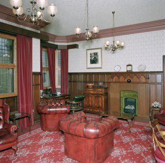 Inverness Town House, interior.  First floor: view of the Member's room from North West