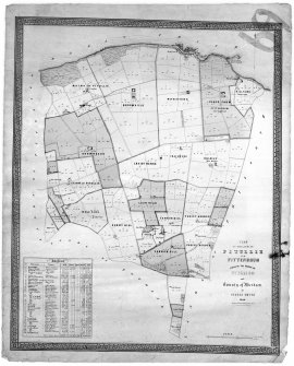 Plan of lands of Pitullie and Pittendrum lying in the parish of Pitsligo, and County of Aberdeen.