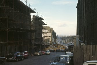 View from SW down Little King Street to Leith Walk during its demolition.