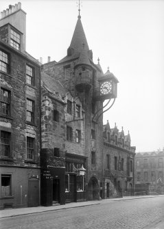 Canongate Tolbooth and Numbers 167-169 Canongate, from the south west.