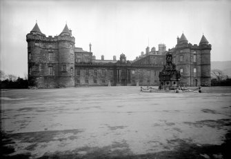 General view of main entrance front of Holyrood Palace, showing James IV's Tower and Fountain
Inv. fig. 292