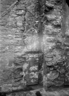 Detailed view of the stonework of the Flodden Wall and tower.