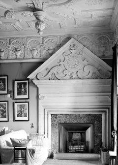 Interior.
Detail of fireplace in King Charles' room.