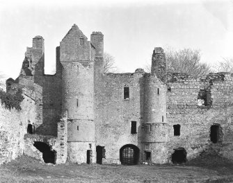Moray, Balvenie Castle. Scan from a glass plate. View of E range from NW.