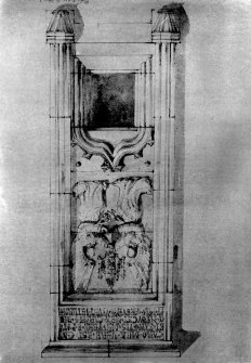 Photographic copy of drawing of sacrament house.
