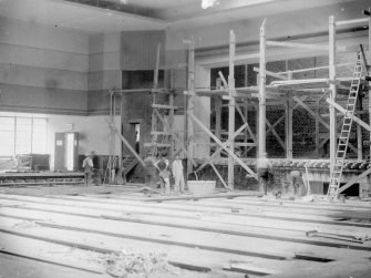 View of main hall under construction.

