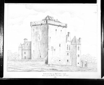 Photographic copy of a drawing showing general view from SW.