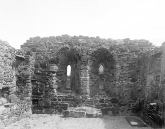 Mull, Inchkenneth Chapel, interior.
View of windows in East end.