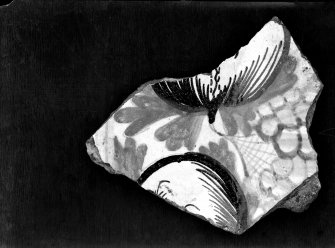 Detail of ceramic fragment found during excavations at Edinburgh Castle.