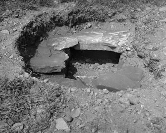 View of cist before excavation,