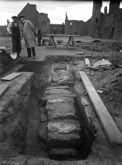 View of excavated grave.