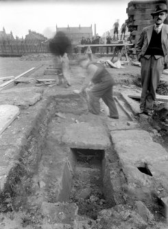 View of excavated grave.