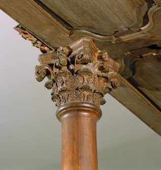 Interior. Laird's loft, detail of capital at 1st floor level