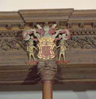 Interior. Laird's loft, detail of armorial