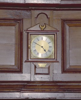 Interior. Laird's loft, detail of clock